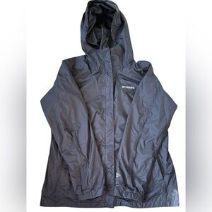 Columbia Sportswear Black Hooded Rain Jacket Windbreaker Men’s XL Waterproof